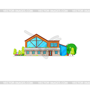 House building patio facade exterior home - vector clipart