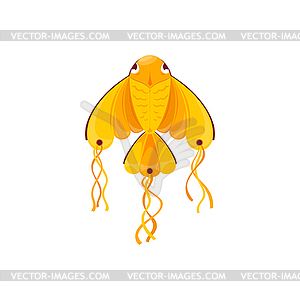 Maghi day symbol flying kite, fish shape - vector clip art