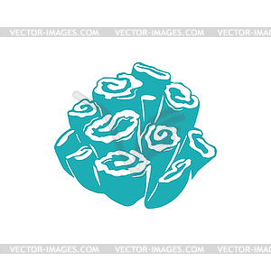 Button zoanthids aquarium polyp icon - color vector clipart