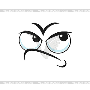 Distrusted sad mood suspicious expression - vector clipart