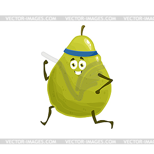 Healthy pear fruit, food or vitamins fitness sport - vector clip art