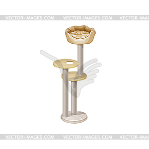 Pet play activity accessory, cats climbing tower - vector clipart