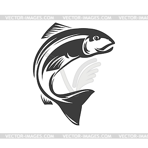 Salmon freshwater fish, seafood, marine food icon - vector image