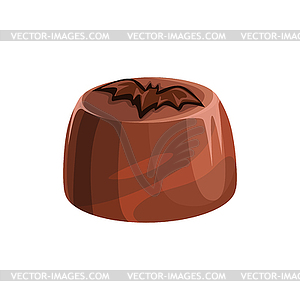 Chocolate candy with Halloween rat decor - vector clipart / vector image