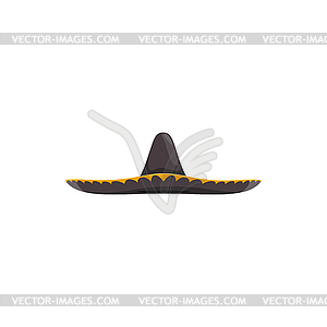 Mexican sombrero hat, festive cap icon - vector clipart