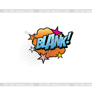 Blank pop art comic bubble icon - vector clipart