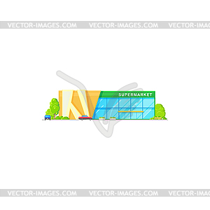 Supermarket mall building, store flat icon, shop - vector clipart