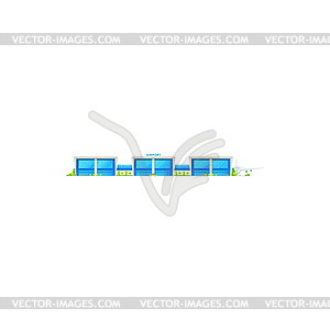 International airlines airport terminal and plane - vector clip art