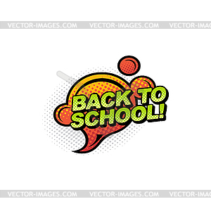 Invitation emblem welcome back to school - vector clipart