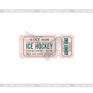 Ice hockey arena invitation ticket mockup - vector image