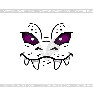 Monster face icon, cartoon emotion - vector image