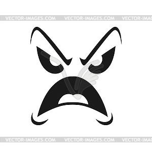 Halloween face icon, screaming scary emoji - vector image