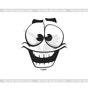 Значок мультяшного лица, широкая улыбка на лице смайлики - клипарт в векторном виде