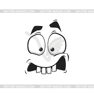 Cartoon face icon scared or upset emoji Royalty Free Vector