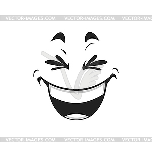 Happy smiling emoji giggling emoticon in good mood - vector image