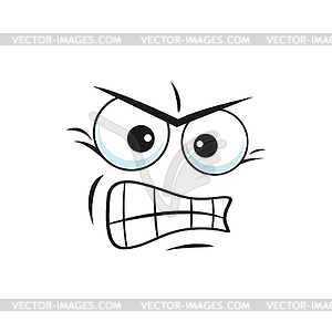 Suspicious emoticon with angry face icon - color vector clipart