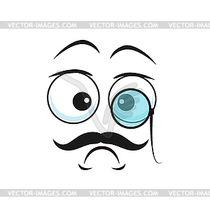 Puzzled or confused emoticon toothy smile - vector image