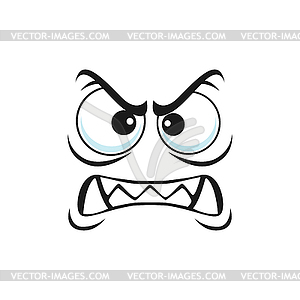 Angry emoticon vampire with fangs teeth - vector clipart