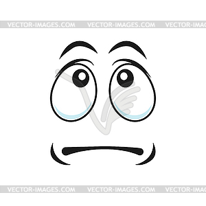 Indifferent distrusted sad mood suspicious emoji - vector image