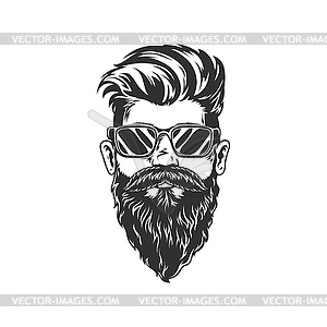 Gentleman in glasses, stylish hipster portrait - vector clip art