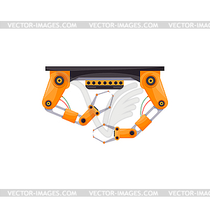 Automated claw, robotic arms, manufacture robots - vector clipart