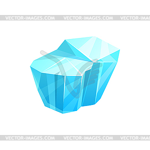 Ice crystal, iceberg cube or cold snow block icon - vector image