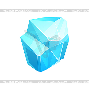 Crystal ice solid water, cold cool liquid in block - vector clipart