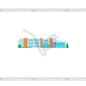 School building icon, college university education - vector clip art
