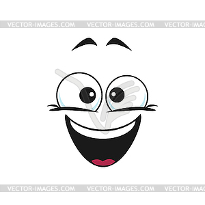 Satisfied emoji in good mood smiling bot - vector clipart