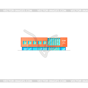 Gym and fitness building, sport center or fit club - royalty-free vector clipart