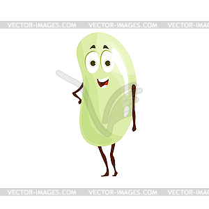 Bean legume emoticon vegetarian food face - vector image