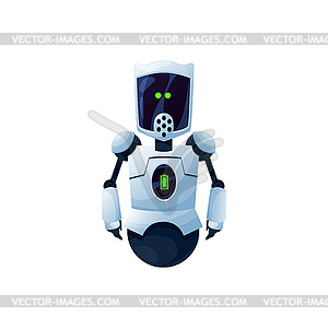 Friendly robot in without legs on wheel cyborg - vector clip art