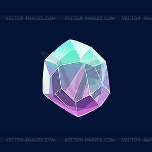 Gem stone, diamond or magic crystal icon - vector image