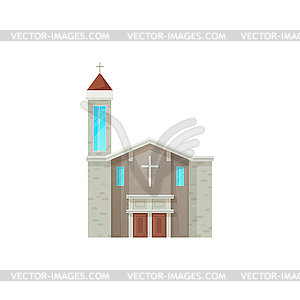 Catholic church building architecture icon - vector clip art
