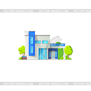 Two-storied villa or cottage house icon - vector image