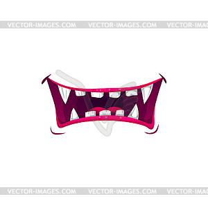 Monster mouth smile vampire jaws with fangs - vector clipart