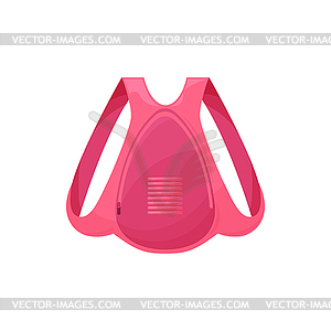 Girl student knapsack, kids rucksack icon - vector clipart