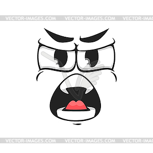 Screaming emoji angry shouting emoticon - vector clipart