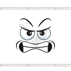 Angry smiley irritated emoticon icon - vector image