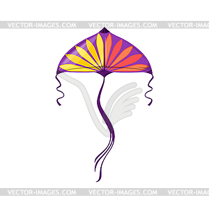 Flying color kite Sankranti fest symbol - vector clipart