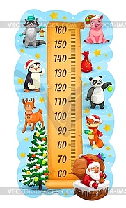 Christmas and New Year holiday kids height chart - vector EPS clipart