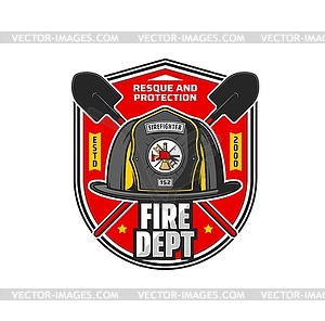 Firefighting department tea or brigade retro icon - vector clipart