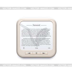 Portable electronic book reader mobile device icon - vector clip art