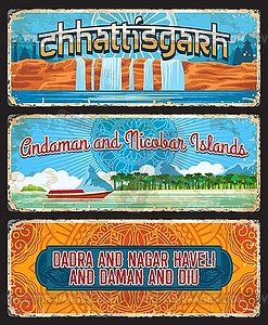 Chhattisgarh, Andaman and Nicobar Islands, Dadra - vector clip art