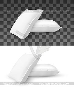 Pillow stack mockup of realistic cushions - vector clipart