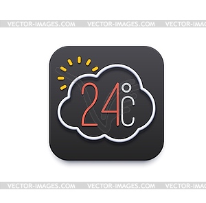 Climate and weather icon, forecast mobile app - vector image