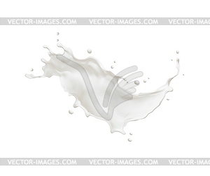 Milk wave splash with splatters and white drops - vector clip art