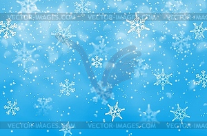 Winter holidays snowfall background - vector clipart