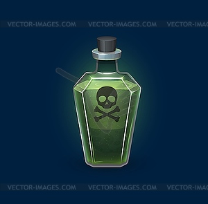 Witchcraft glass bottle with danger poison potion - vector clip art