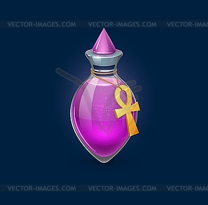 Witchcraft potion bottle, Egyptian sandstorm spell - vector image